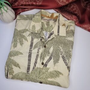 Tommy Bahama Linen Shirt Tropical Palm Tree Size Medium